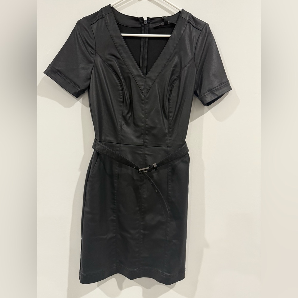 White House coated black dress